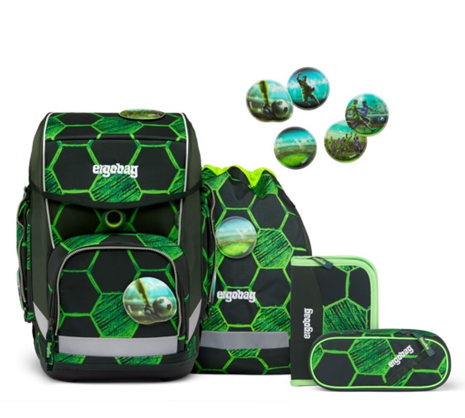 ERGOBAG Set de Mochila escolar rígida tipo cubo - AdoraBearl