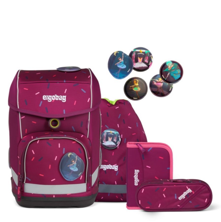 ERGOBAG Set de Mochila escolar rígida tipo cubo - StarlightBear