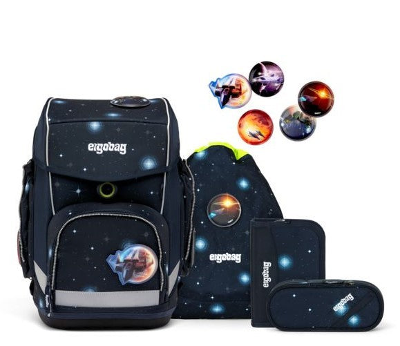 ERGOBAG Set de Mochila escolar rígida tipo cubo - StarlightBear