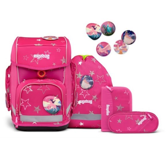 ERGOBAG Set de Mochila escolar rígida tipo cubo - StarlightBear