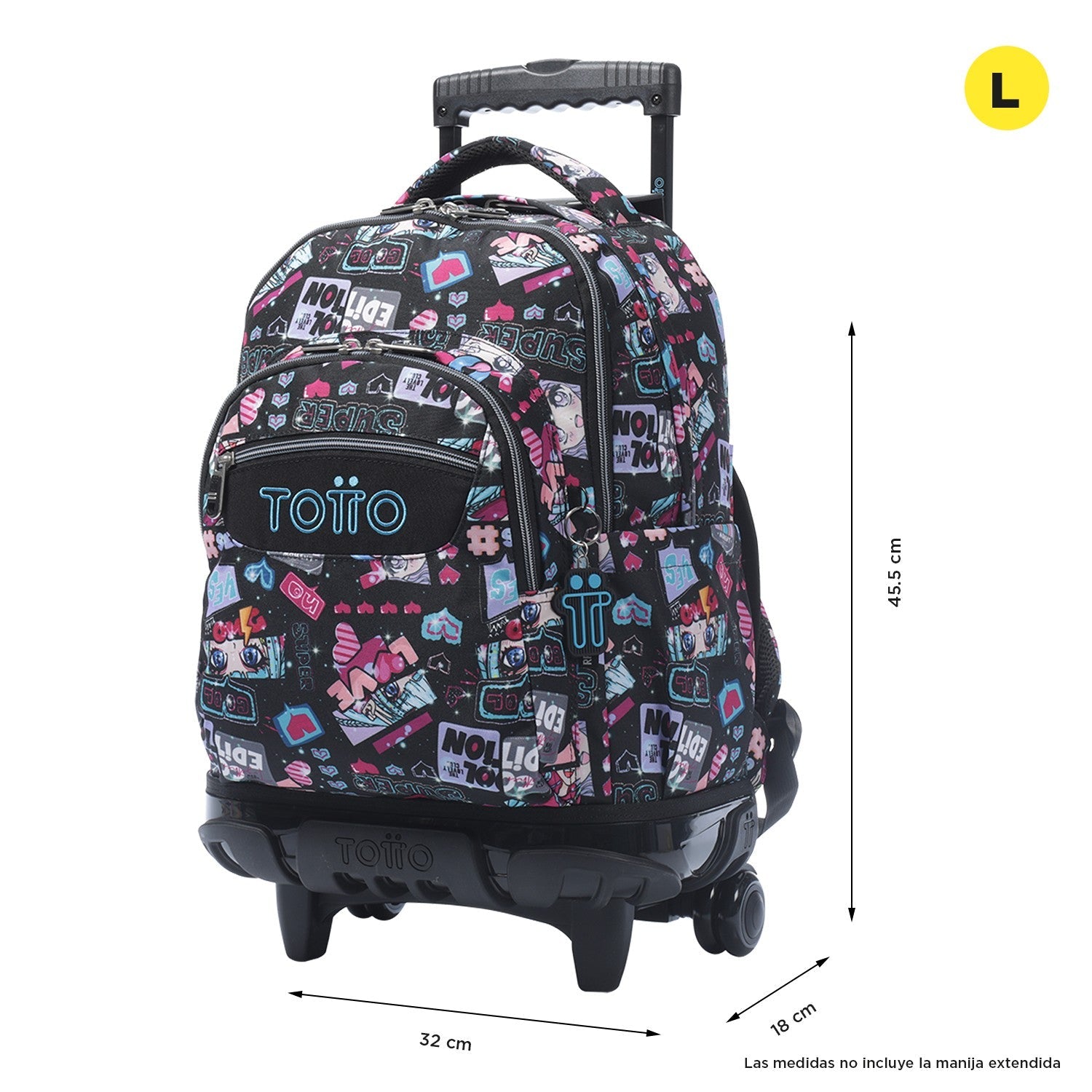 TOTTO Mochila escolar con ruedas – Renglones - 6CZ Misato