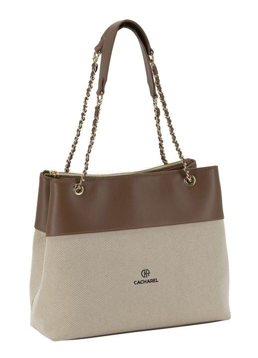 CACHAREL Bolso Shopper lona Cuero