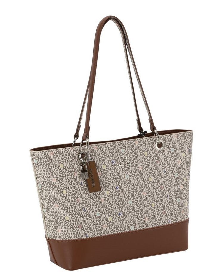 CACHAREL Bolso Shopper logo Cuero