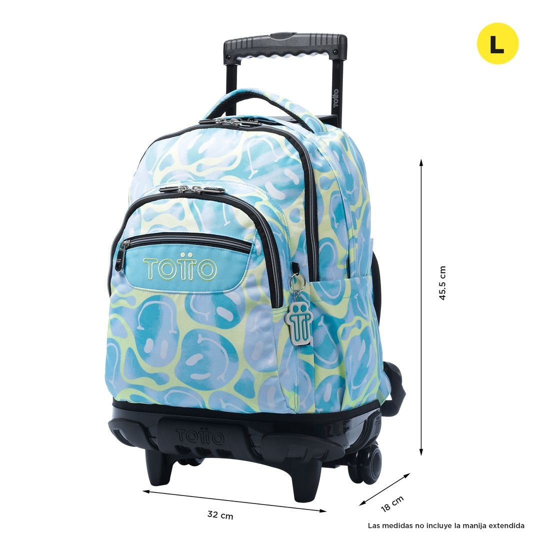 TOTTO Mochila escolar con ruedas – Renglones - 2AU Happy Flow