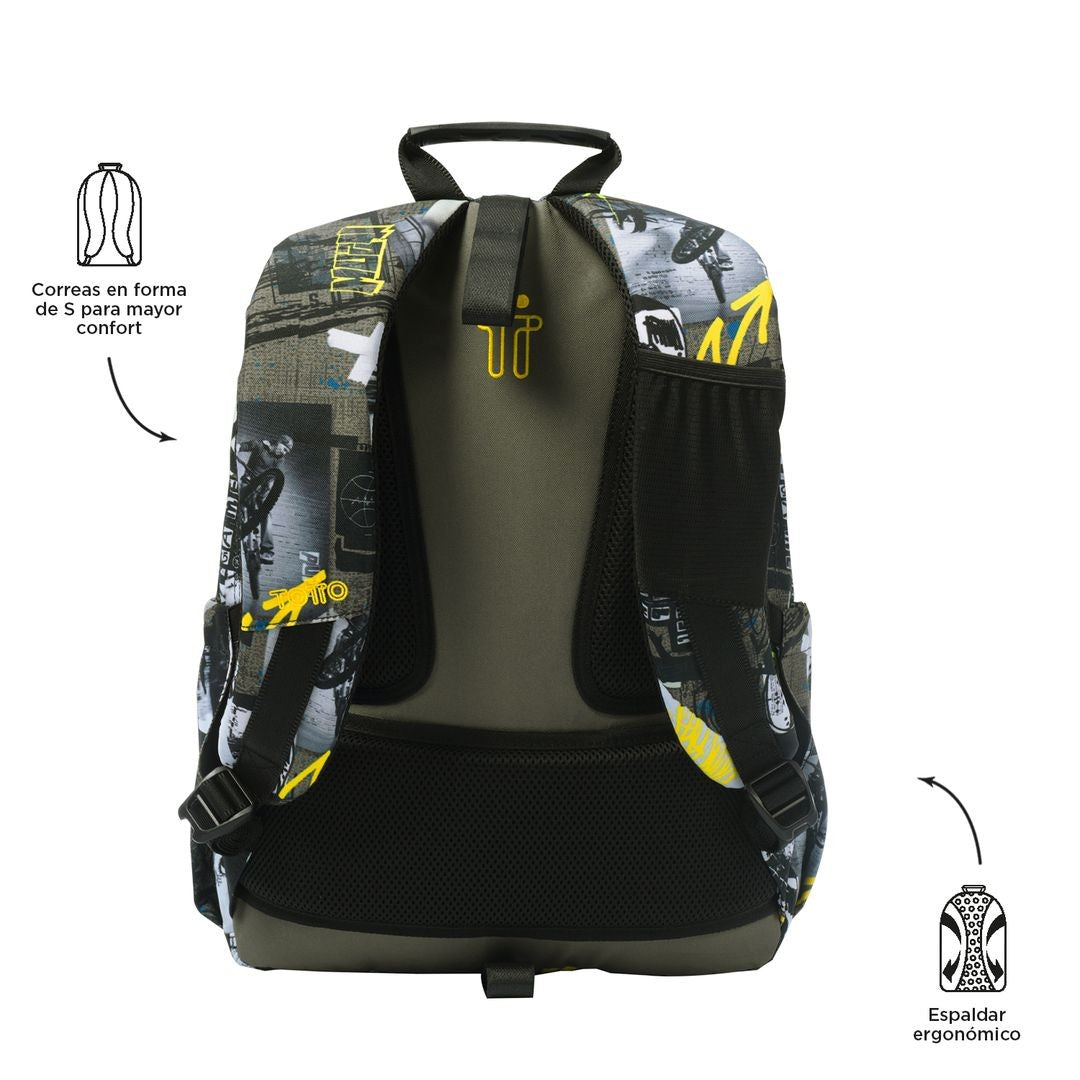 TOTTO Mochila escolar - Acuareles 6CT Baski