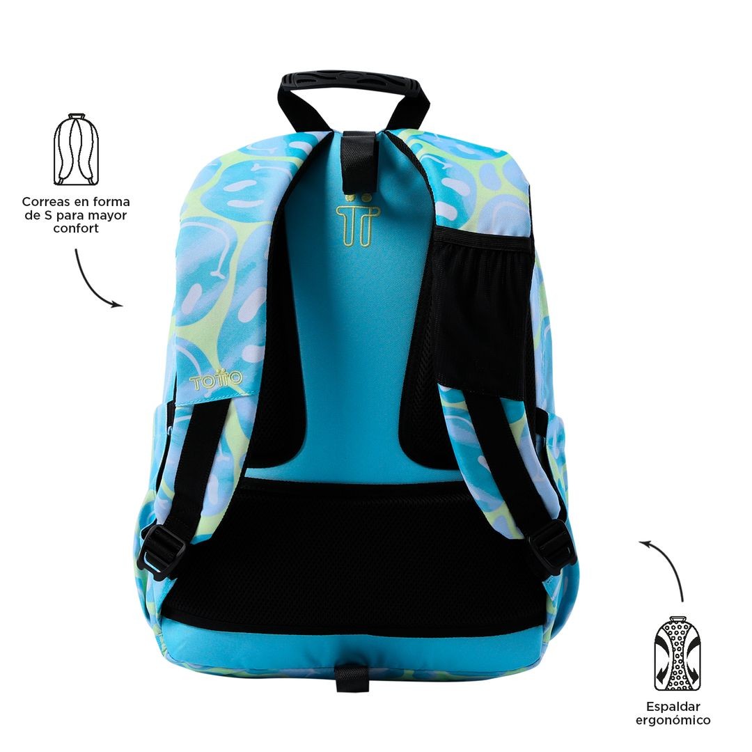 TOTTO Mochila escolar - Acuareles 2AU Happy Flow