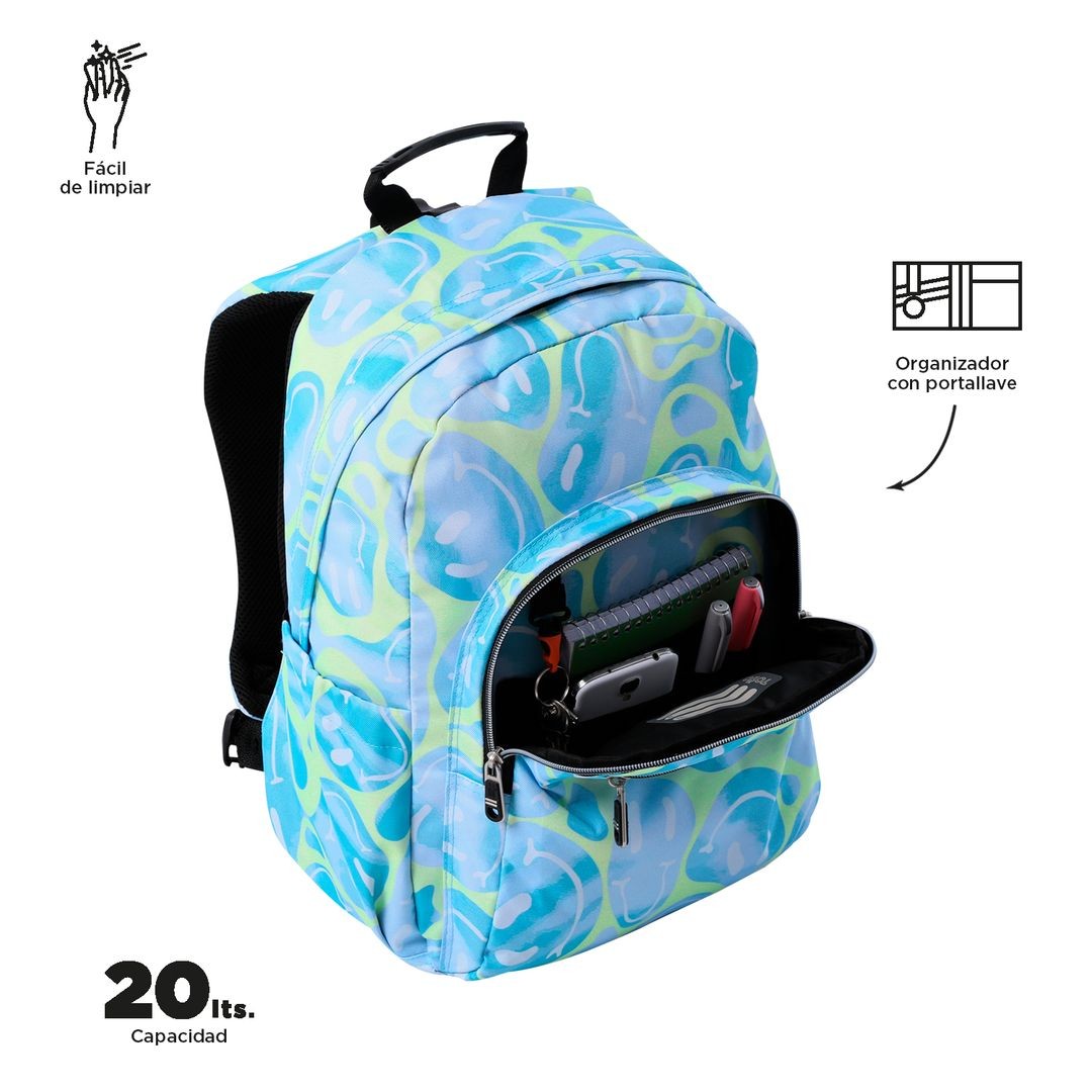 TOTTO Mochila escolar - Acuareles 2AU Happy Flow