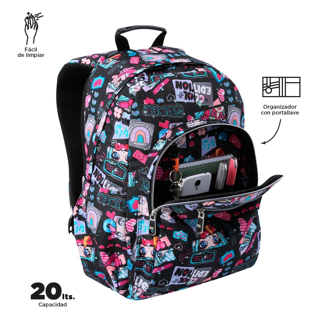 TOTTO Mochila escolar - Acuareles 6CZ Misato