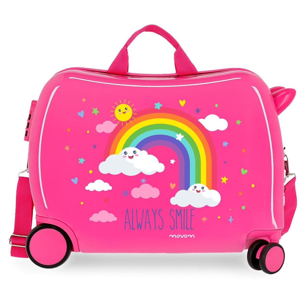 Maleta Infantil Movom Arcoiris Always Smile con 2 ruedas multidireccionales Marino