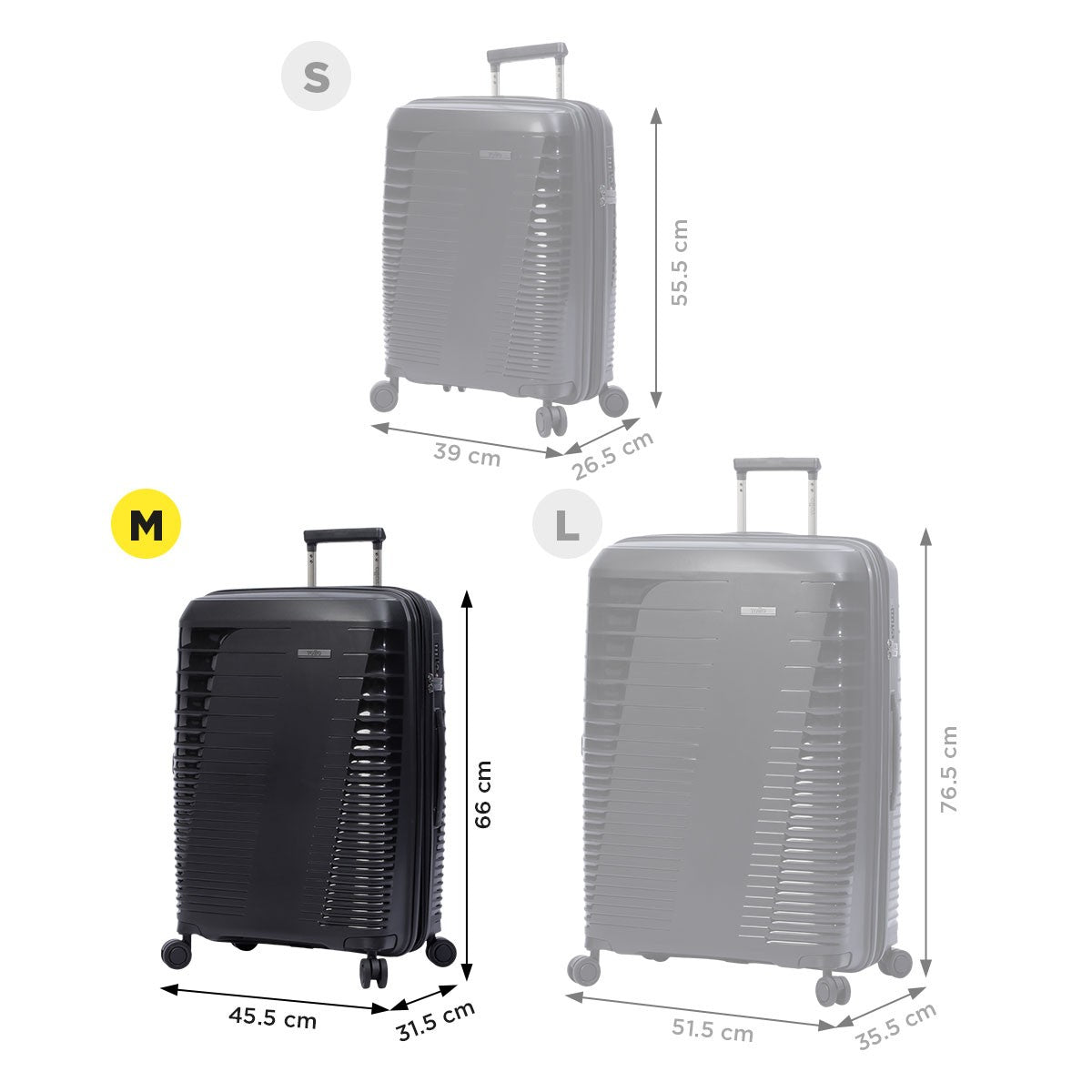 TOTTO Maleta Extensible mediana TRAVELER