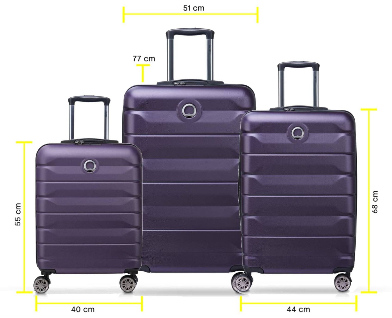 DELSEY SET AIR ARMOUR - 3 SUITCASES (L-77CM) (M-68CM) (S-55CM)