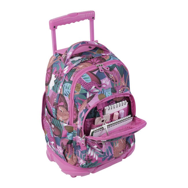 TOTTO Mochila escolar con ruedas Renglones + Estuche Tablero - 6YA Bluc