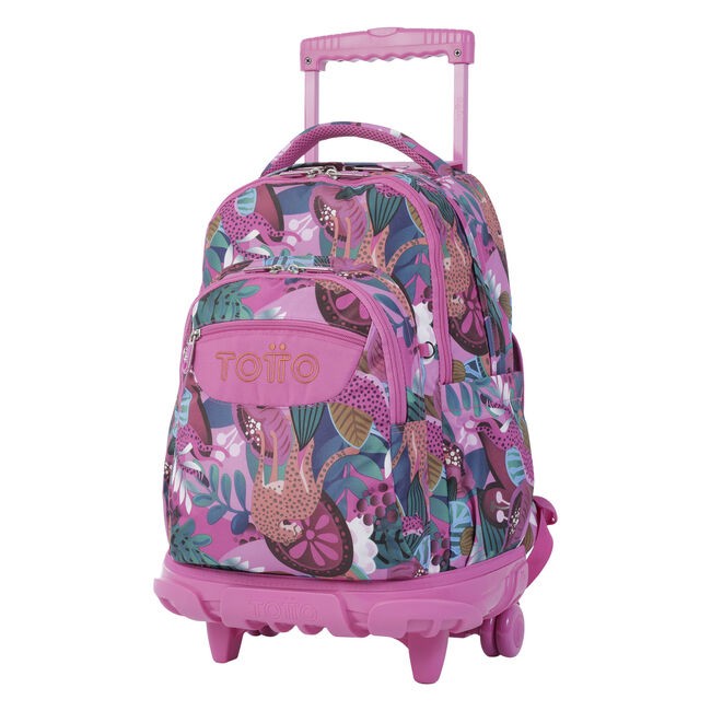 TOTTO Mochila escolar con ruedas Renglones + Estuche Tablero - 6CT Baski