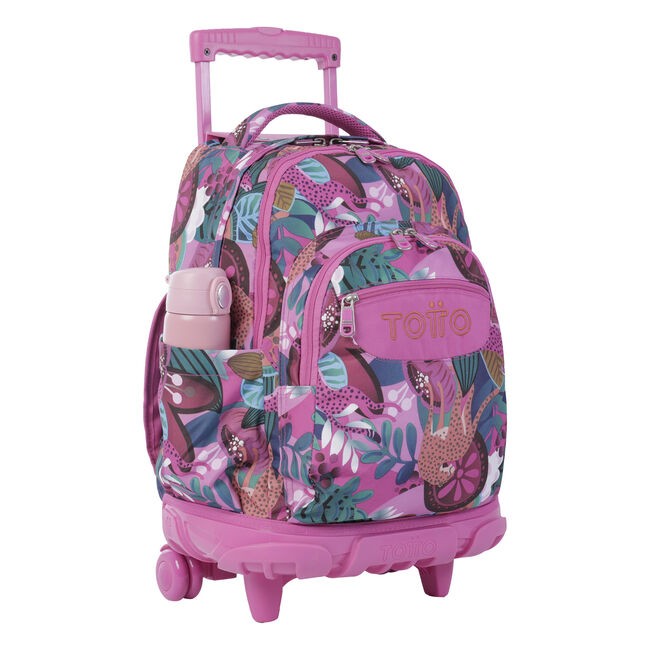 TOTTO Mochila escolar con ruedas Renglones + Estuche Tablero - 6CT Baski