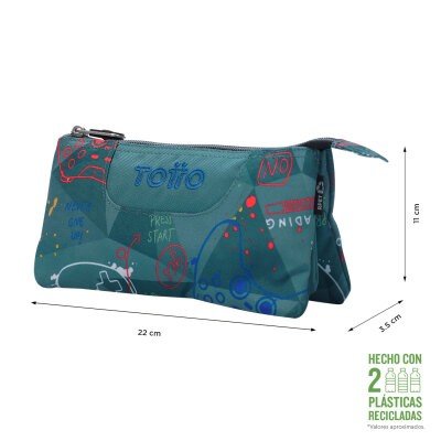 TOTTO Mochila escolar con ruedas Renglones + Estuche Tablero - 5DR Sticks