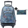 TOTTO Mochila escolar con ruedas Renglones + Estuche Tablero - 5DR Sticks