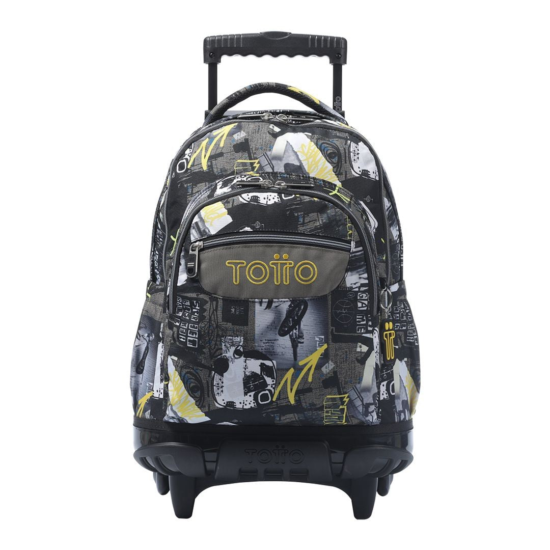 TOTTO Mochila escolar con ruedas Renglones + Estuche Tablero - 6CT Baski