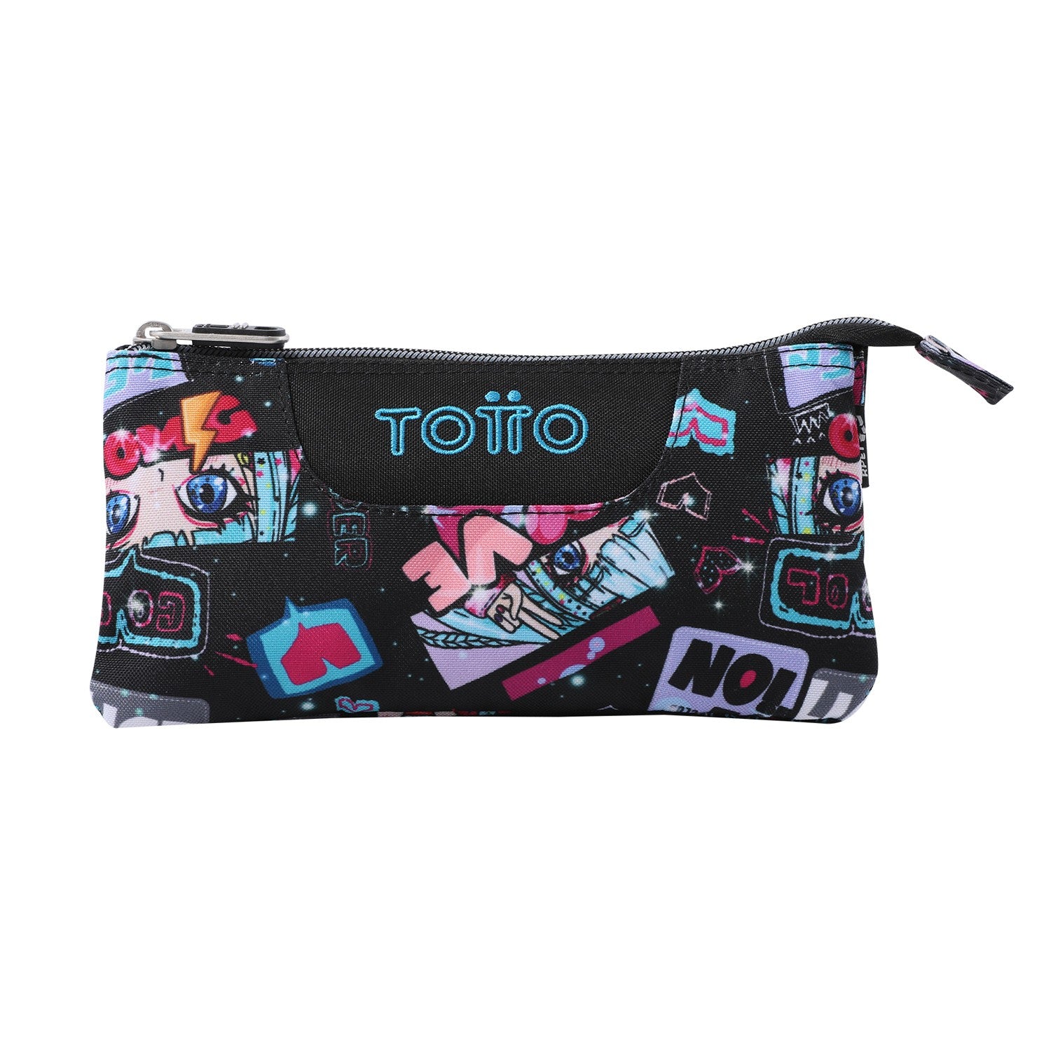 TOTTO Mochila escolar con ruedas Renglones + Estuche Tablero - 6YA Bluc