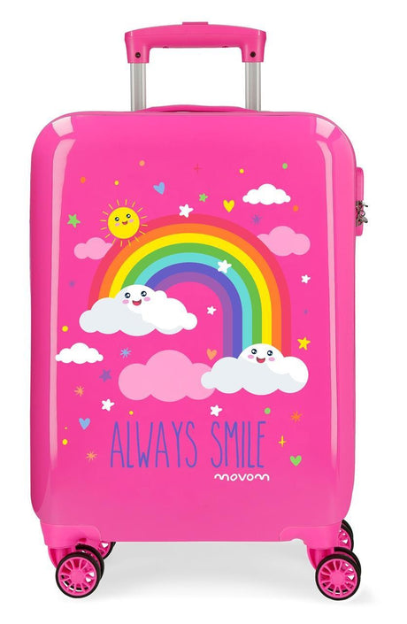 2181721 TROLLEY ABS 55CM.4R.ARCOIRIS MOVOM ALWAYS SMILE