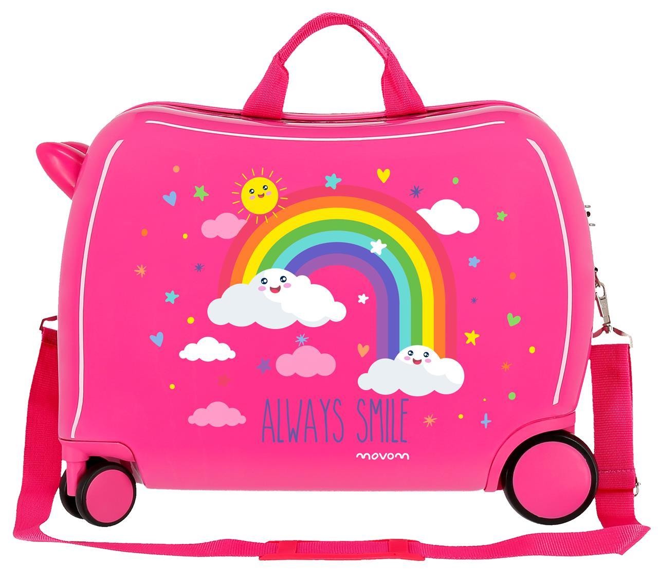 2189821 MALETA INF.ABS 4R.ARCOIRIS MOVOM ALWAYS SMILE FUCSIA