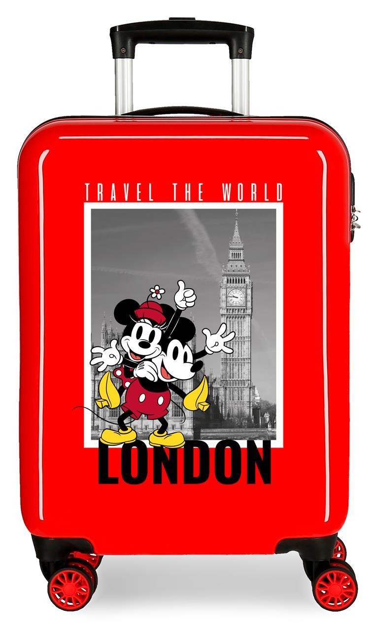 3671726 TROLLEY ABS 55CM.4R MICKEY Y MINNIE LONDON ROJO