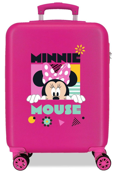 4021145 TROLLEY ABS 55CM.4R. MINNIE GEOMETRIC FUCSIA