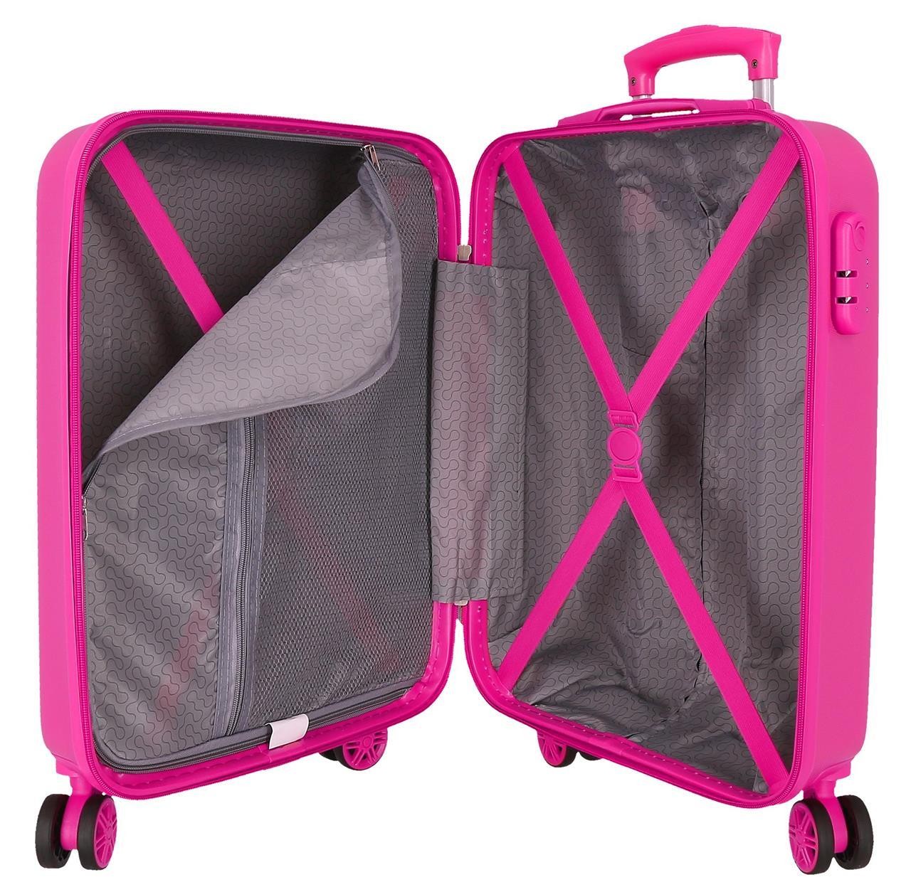 4021145 TROLLEY ABS 55CM.4R. MINNIE GEOMETRIC FUCSIA