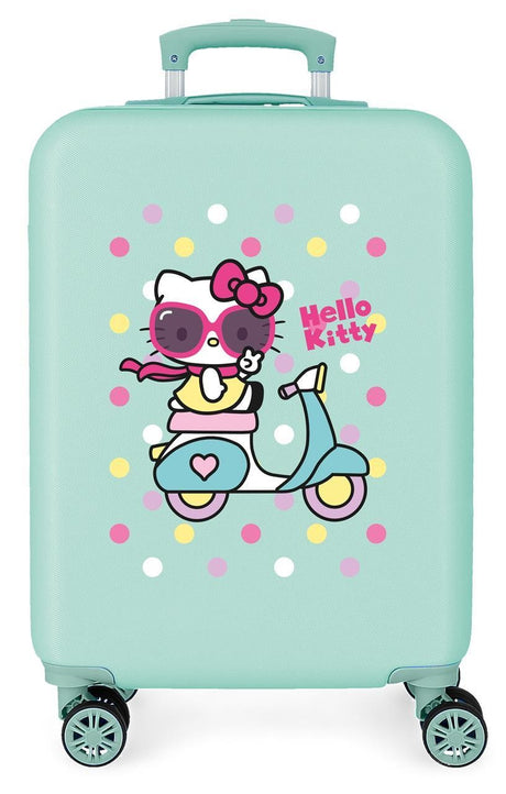 4231724 TROLLEY ABS 55CM.4R. GIRL GANG HELLO KITTY TURQUESA