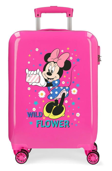 4421722 TROLLEY ABS 55CM.4R. MINNIE WILD FLOWER FUCSIA