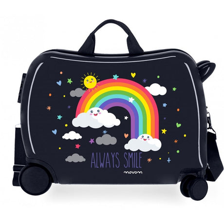 Maleta Infantil Movom Arcoiris Always Smile con 2 ruedas multidireccionales Marino