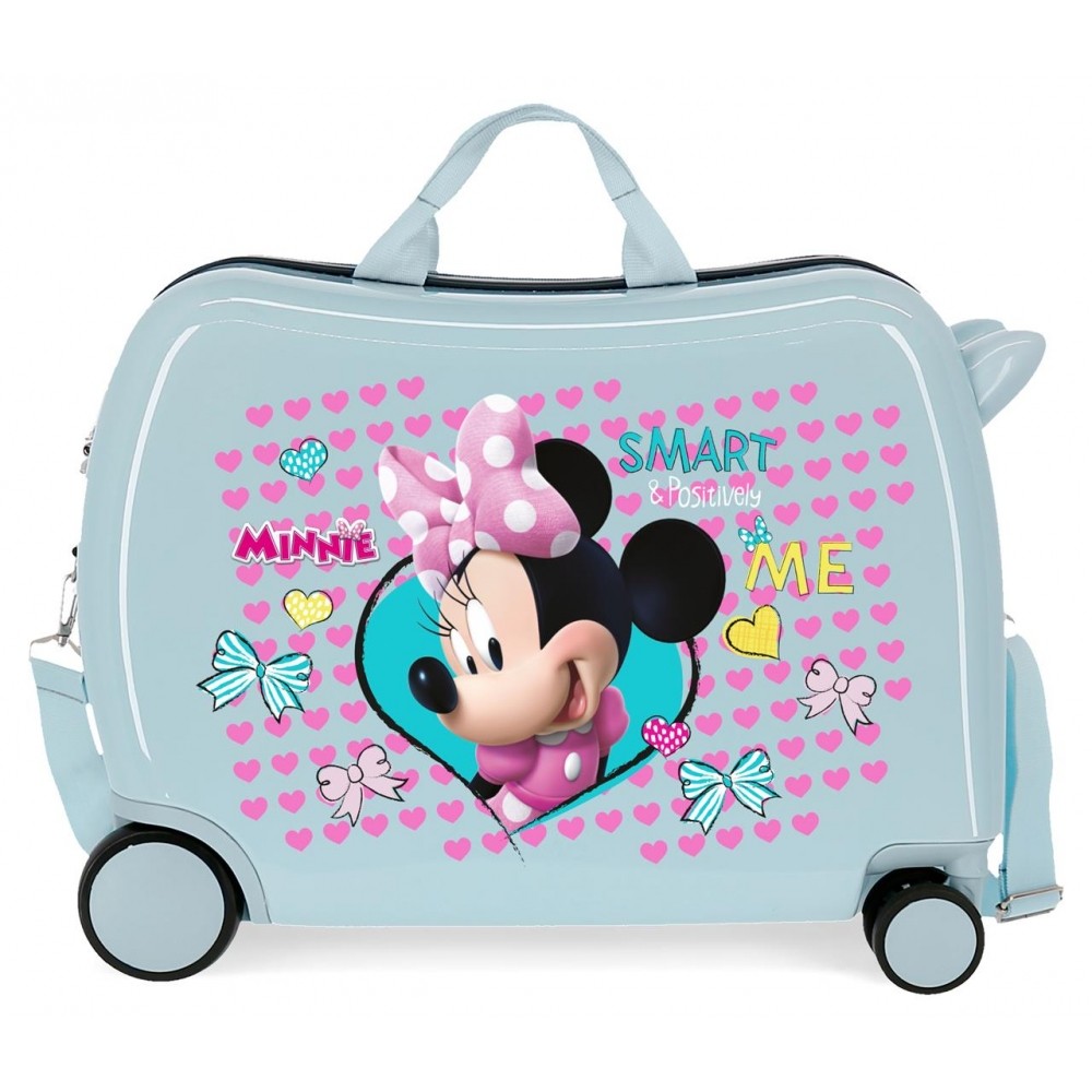 Maleta infantil 2 ruedas multidireccionales Minnie Happy Helpers Azul claro