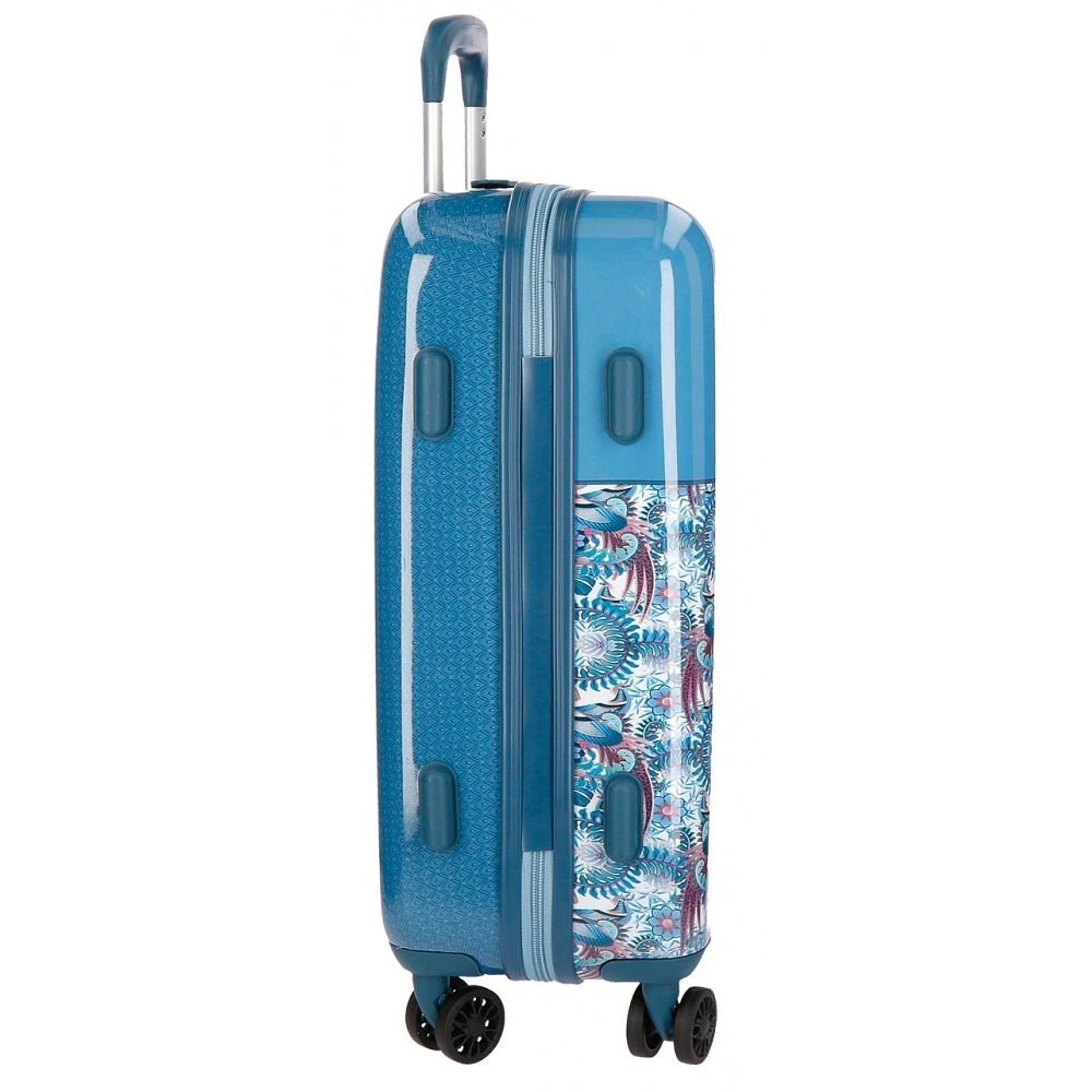 Maleta de cabina Catalina Estrada Faisan rígida 55cm Azul