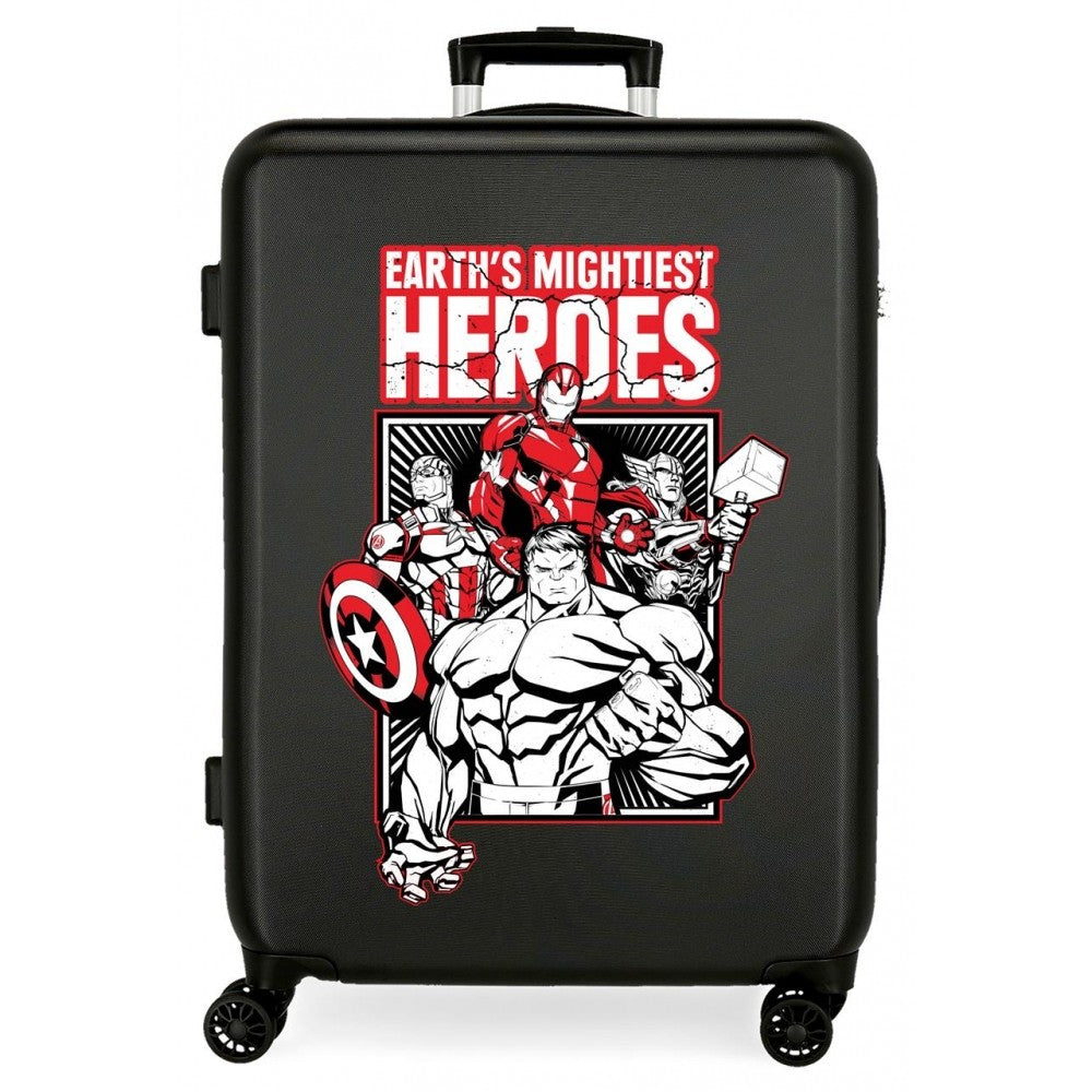 Maleta Mediana Avengers Earth´s Mightiest Heroes rígida 68cm Negro