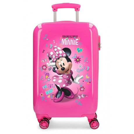 Maleta de cabina Minnie Stickers rígida 55cm Rosa