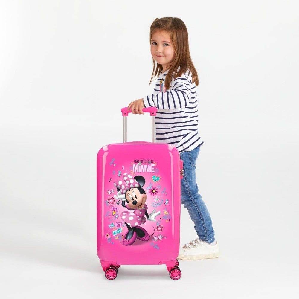 Maleta de cabina Minnie Stickers rígida 55cm Rosa