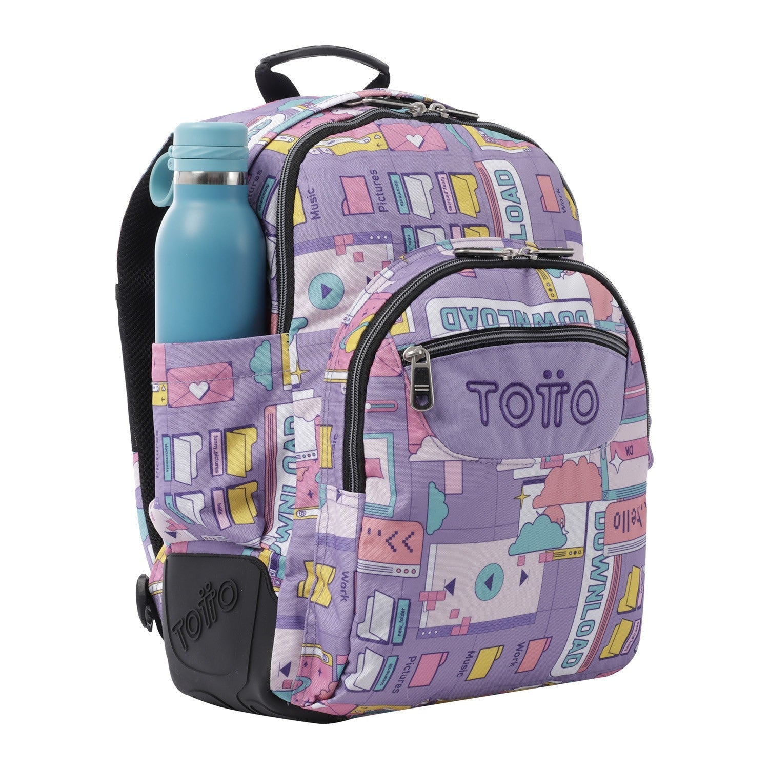 Mochila escolar - Crayoles- 2QI - Morado Ciber de TOTTO