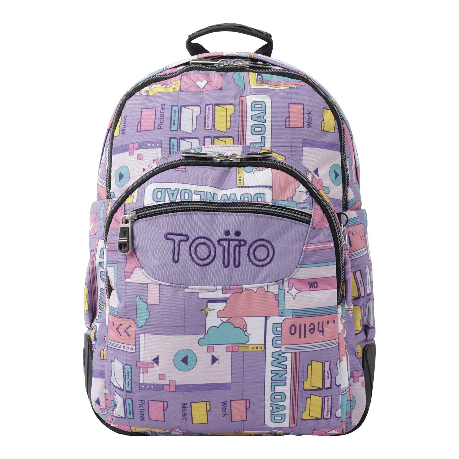 Mochila escolar - Crayoles- 2QI - Morado Ciber de TOTTO