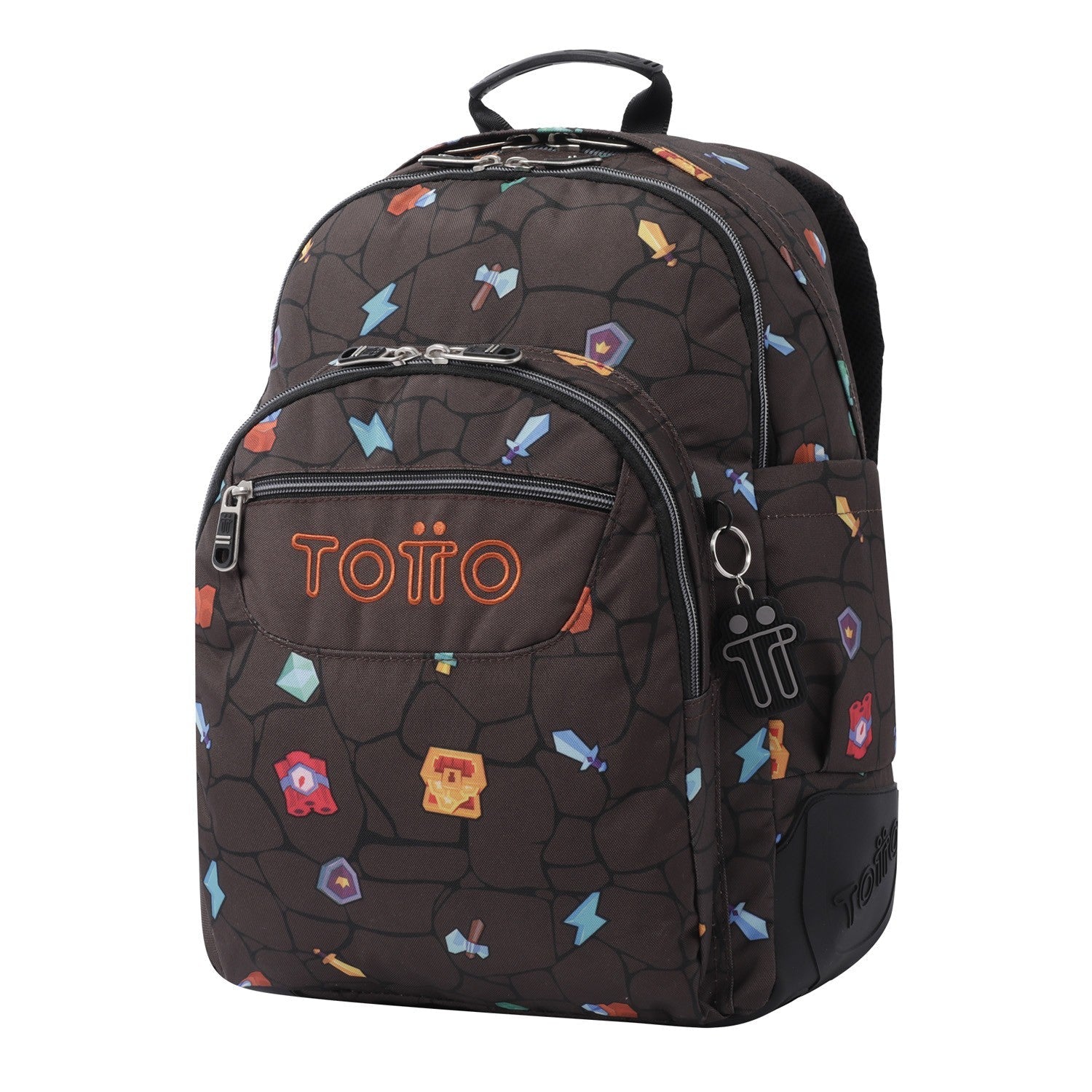 Mochila escolar - Crayoles- 3Y7 - Estampado Videojuego de TOTTO