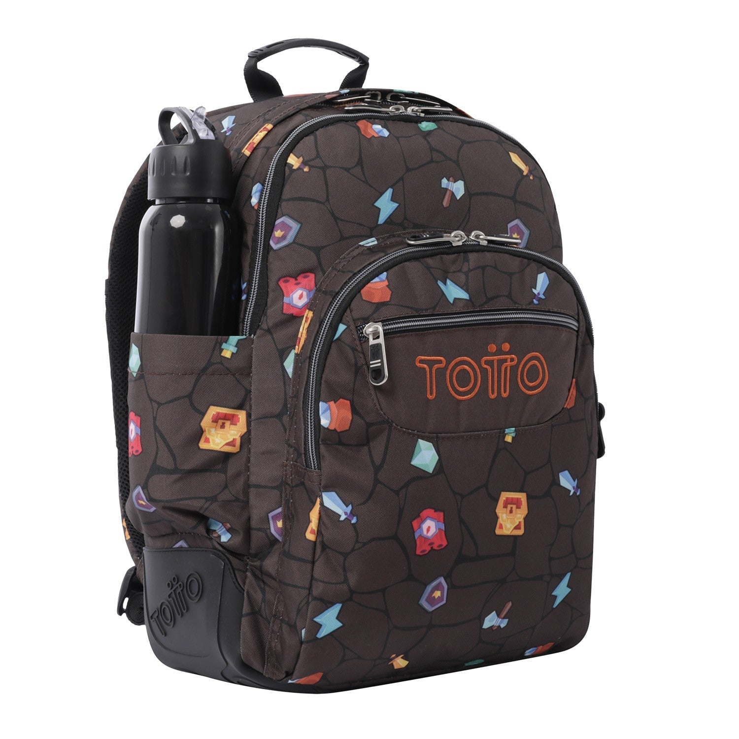 Mochila escolar - Crayoles- 3Y7 - Estampado Videojuego de TOTTO