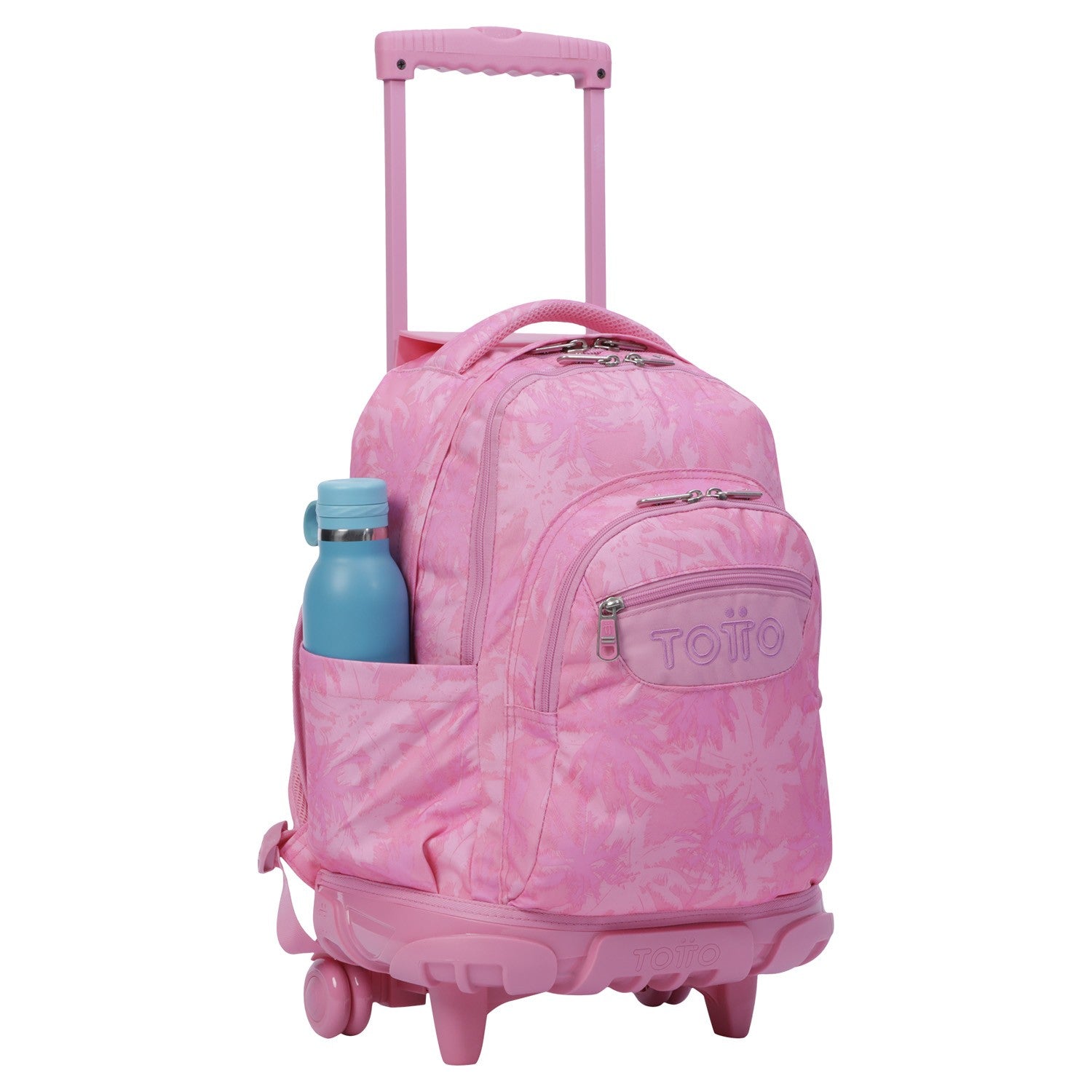 Mochila escolar Totto con ruedas – 8IE Renglones - Palmeras Rosas