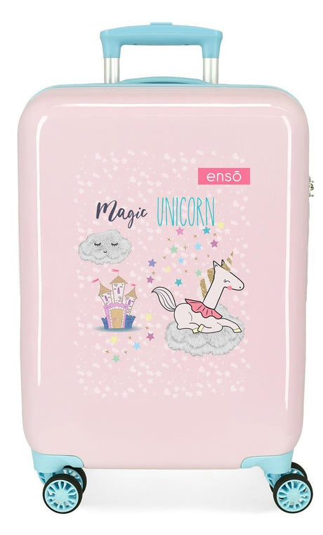 9361722 TROLLEY ABS 55CM.4R.ENSO MAGIC UNICORN ROSA