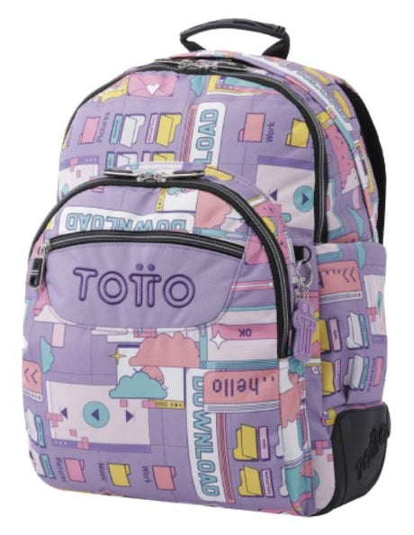 Mochila escolar - Crayoles- 2QI - Morado Ciber de TOTTO