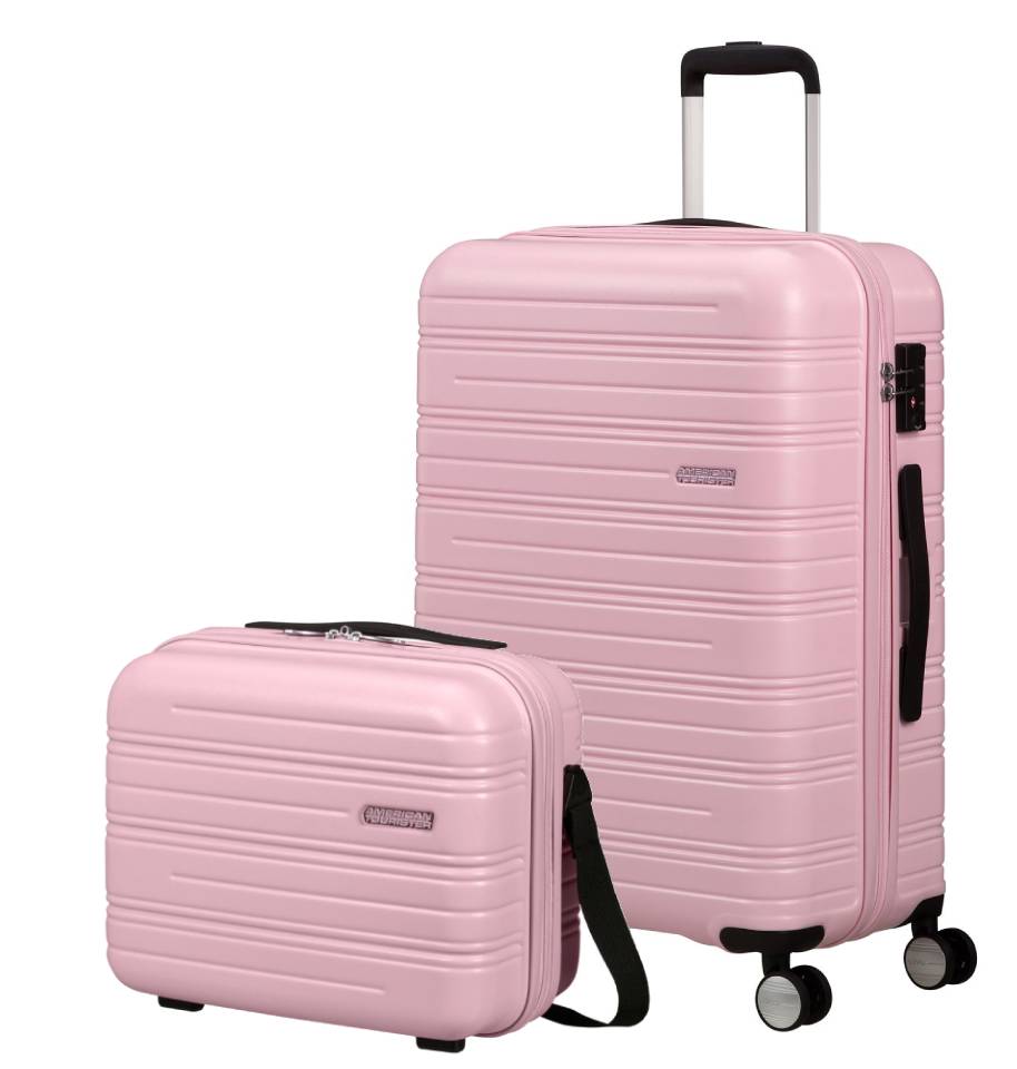 AMERICAN TOURISTER SET DE MALETA MEDIANA Y NECESER RIGIDO HIGH TURN