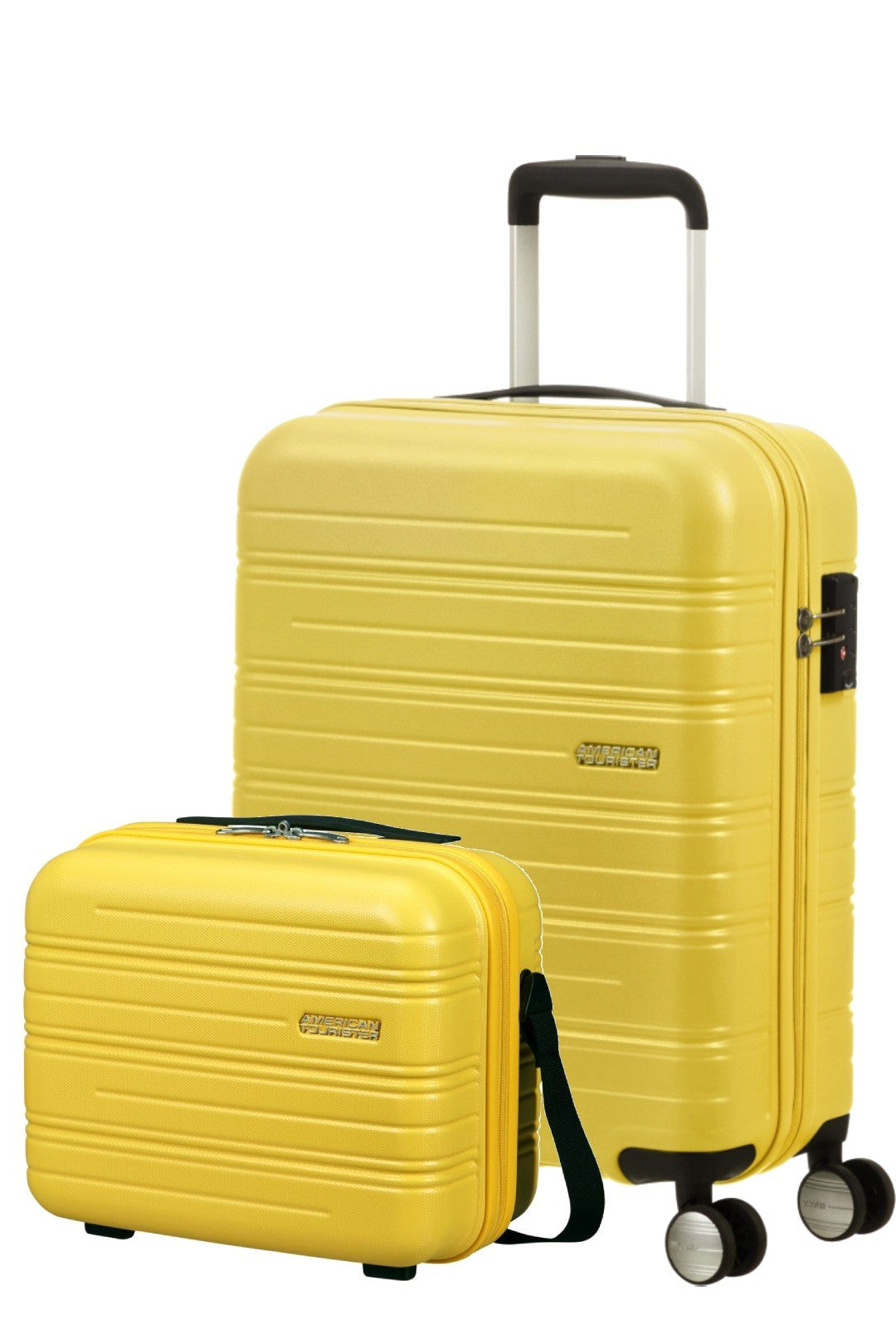 AMERICAN TOURISTER SET DE MALETA DE CABINA Y NECESER RIGIDO HIGH TURN