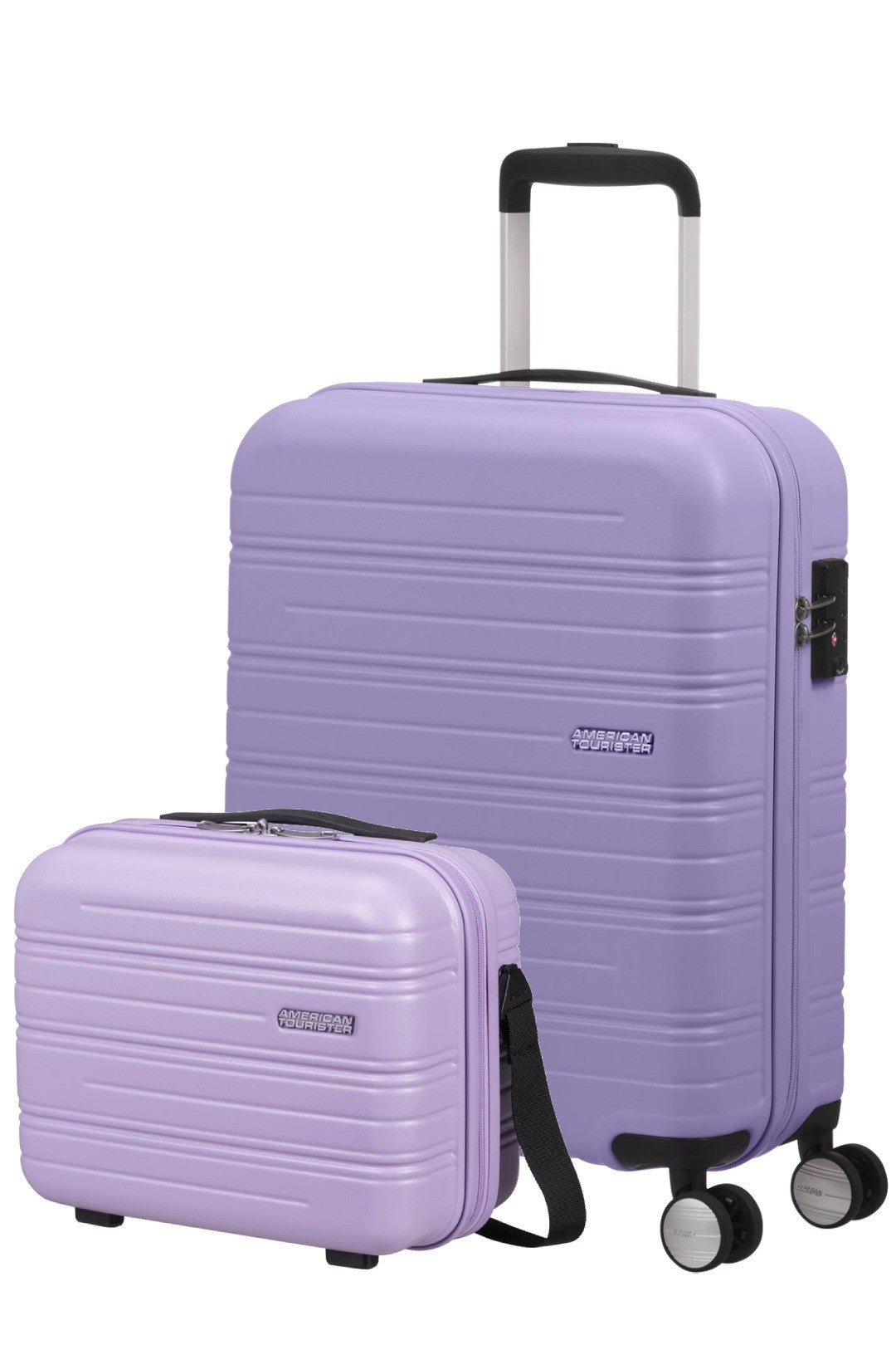 AMERICAN TOURISTER SET DE MALETA DE CABINA Y NECESER RIGIDO HIGH TURN