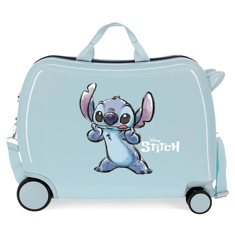 Maleta infantil Stitch Make a face 2 ruedas multidireccionales azul