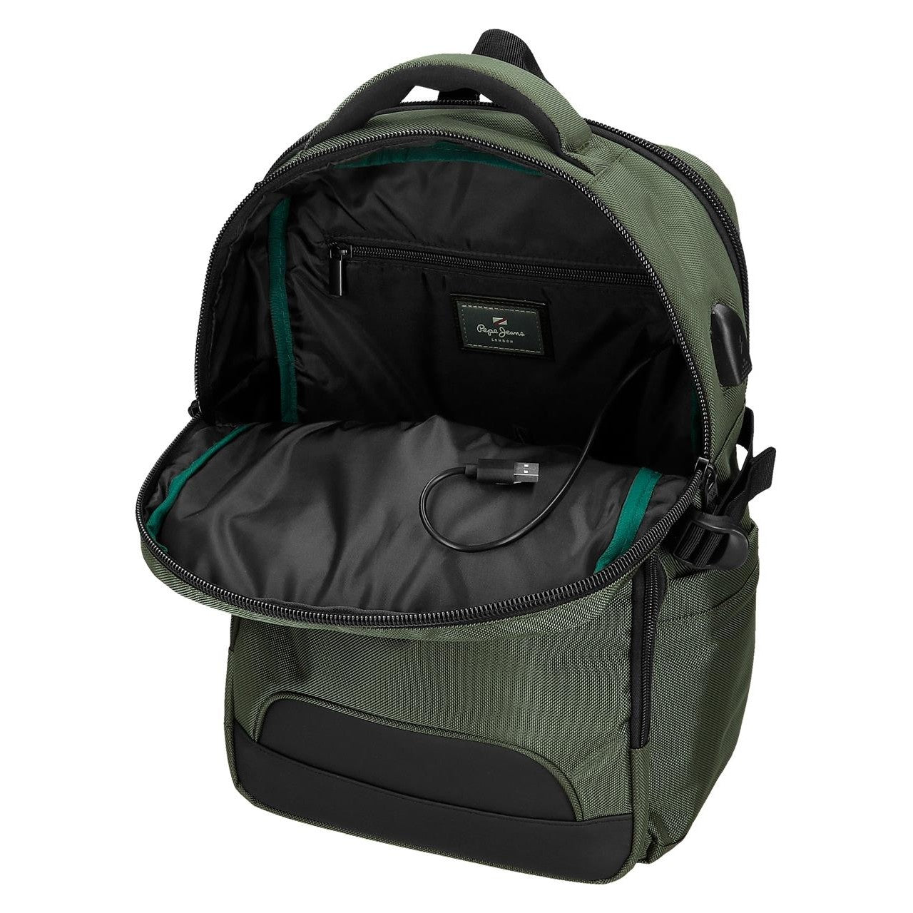 Mochila portaordenador 15,6" Pepe Jeans Bromley adaptable verde