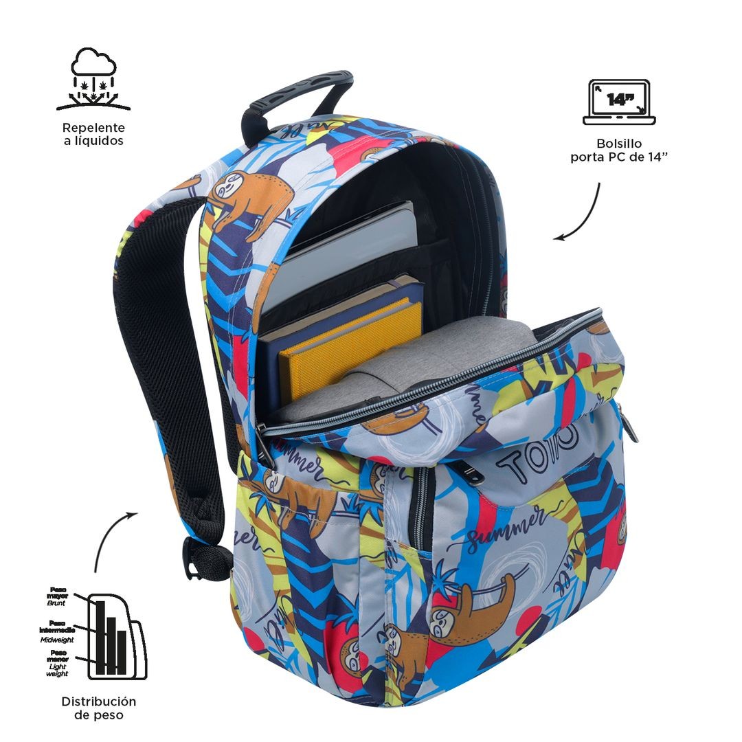 Mochila Acuareles 6R3-Estampado Rocas de TOTTO