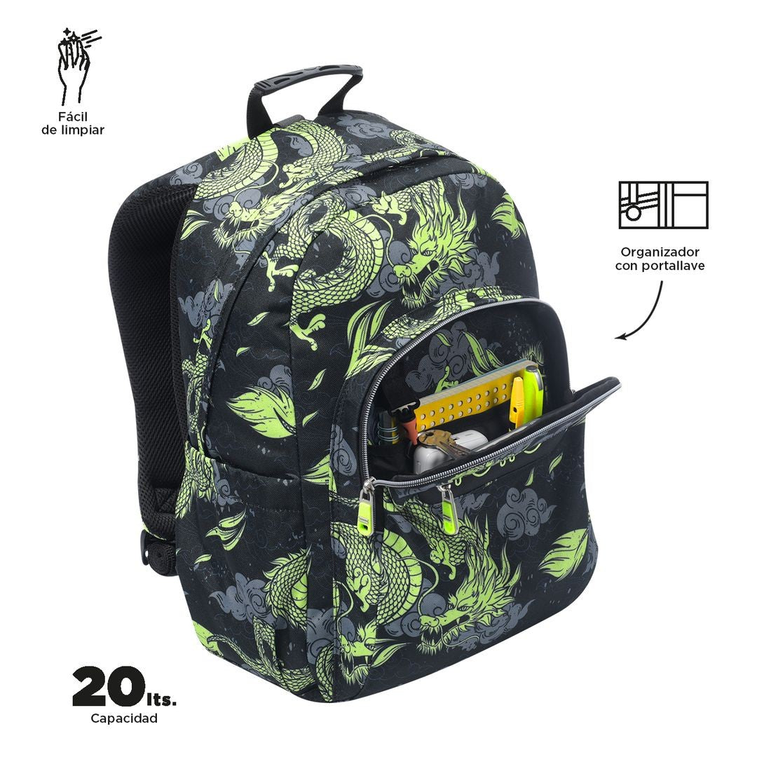 TOTTO Mochila escolar adaptable a carro Acuareles - 7C3 Dragony