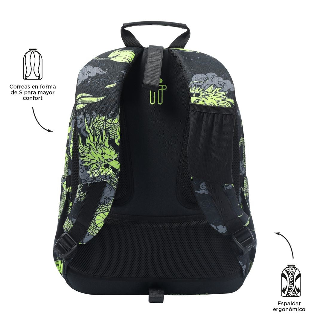 TOTTO Mochila escolar adaptable a carro Acuareles - 7C3 Dragony